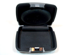 Unitron Hearing Aid Hard Case Silver Gray Black Holding Carrier