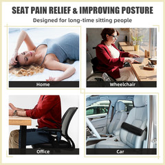 Lumbar Roll Pillow for Lower Back, Lumbar Support Foam Roll Cushion with Pillowc