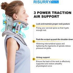 Cervical Neck Traction Device Fast Air Pump Neck Brace, Adjustable Inflatable Ne