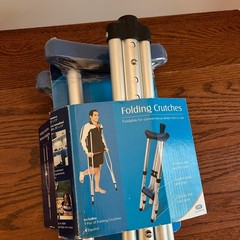 Carex Health Brands Blue Folding Crutches Aluminum/Plastic 58 in. H X 8 in. L