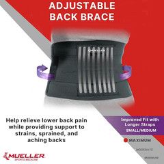 MUELLER Sports Medicine Adjustable Back Brace, Ideal for Upper and Lower Back Pa