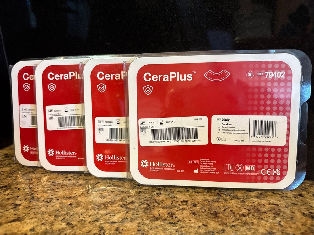 4 pack Hollister CeraPlus # 79402 Barrier Extenders Exp 2030 – 30 piece per pack