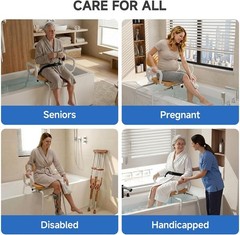 Loyoda Sliding Shower Chair w/ Extra-Wide 360° Swivel seat, Adjustable Height