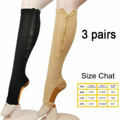 1/3Pairs Open Toe Toeless Compression Socks(15-20Mmhg) for Men and Women Support