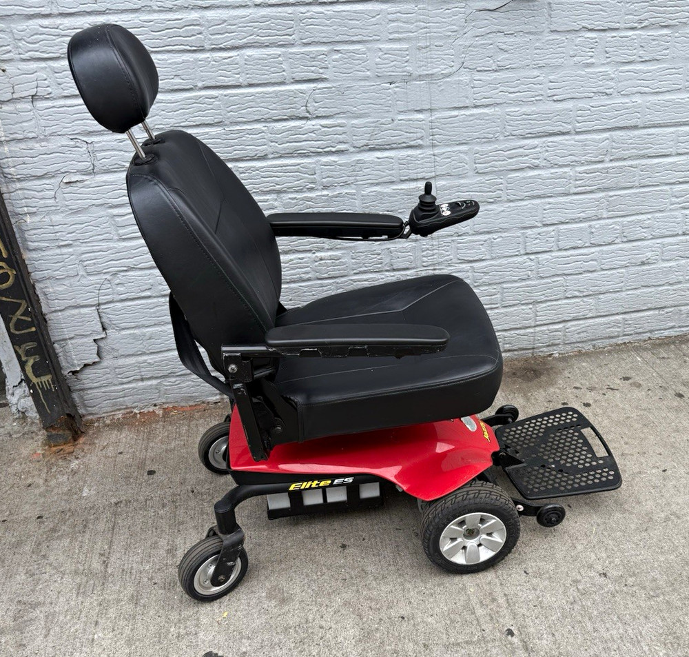 Jazzy Elite ES Power Wheelchair Joystick Footrest Red/Black