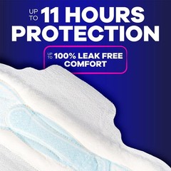 Always Maxi Pads Size 4 Overnight Absorbency Unscented with Wings, 33 Count