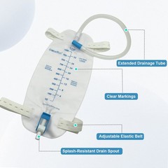 GlobalRoll Leg Urinary Drainage Bag, Urine Leg Bag with 1000 mL Volume, 2 Adj…