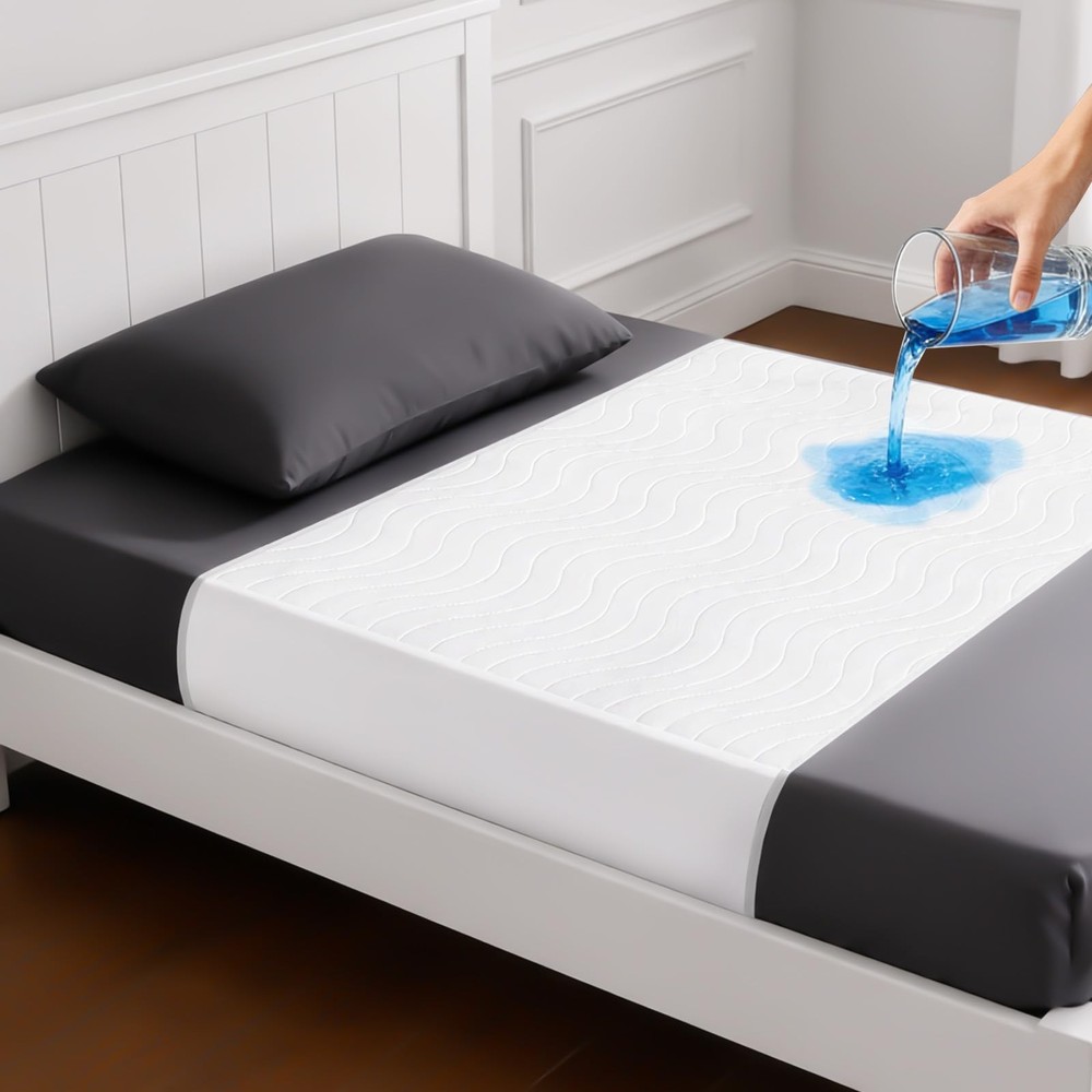 Bed Pads Washable Waterproof for Incontinence, Tuckable Underpads Stay in Pla…