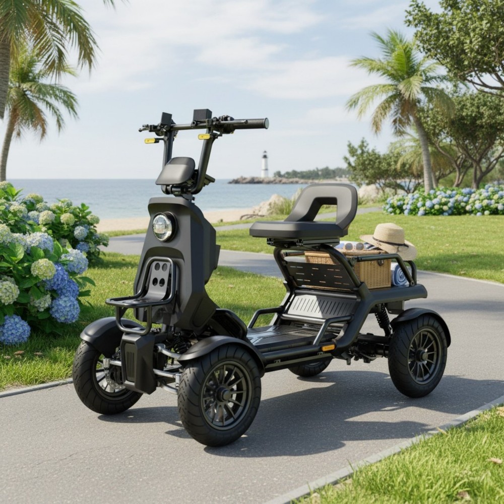 Heavy Duty 4-Wheel Electric Mobility Scooter for Adults with Cargo Platform 500W