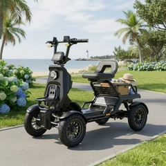 Heavy Duty 4-Wheel Electric Mobility Scooter for Adults with Cargo Platform 500W