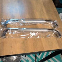 Stainless Steel Straight Grab Bars 2-Pack Non-Slip Silver Wall Mount