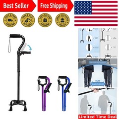 Adjustable 4-Pronged Walking Cane for Seniors – Stability & Comfort (32-37.5 in)