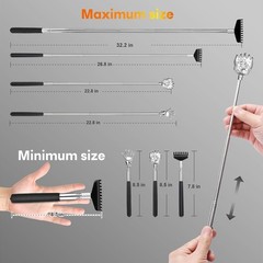 4 Pack Telescoping Stainless Steel Back Scratcher for Adults Seniors