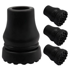 4 Pack 5/8 Inch Rubber Cane Tips, Black Heavy Duty Walking Cane Tips for Seni…