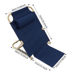 Folding Adjustable Sit up Back Rest Portable Lifting Bed Backrest Deep Blue NEW