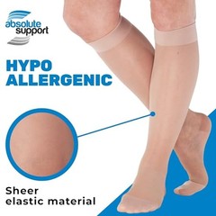 Made in USA – Sheer Compression Socks for Women 15-20 mmHg – Medium Nude