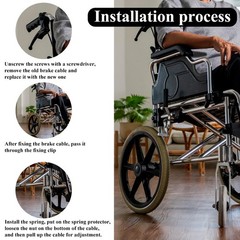 Wheelchair Brake Cable 41in 2 Pack Rollator Replacement