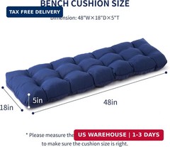 IPYNBAP Outdoor Bench Cushion, 48x18x5 Inch, Water-Resistant Bench Cushion for O