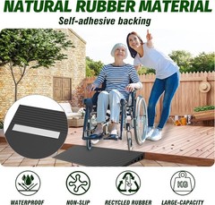 1″ Rise Threshold Ramps for Doorways, 2000 Lbs Load Capacity, 35.5″ Wide Natu…