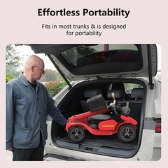 Red 1000W Mobility Scooter 35Mile Range 4-Wheel Basket Portable Wheelchair Fold