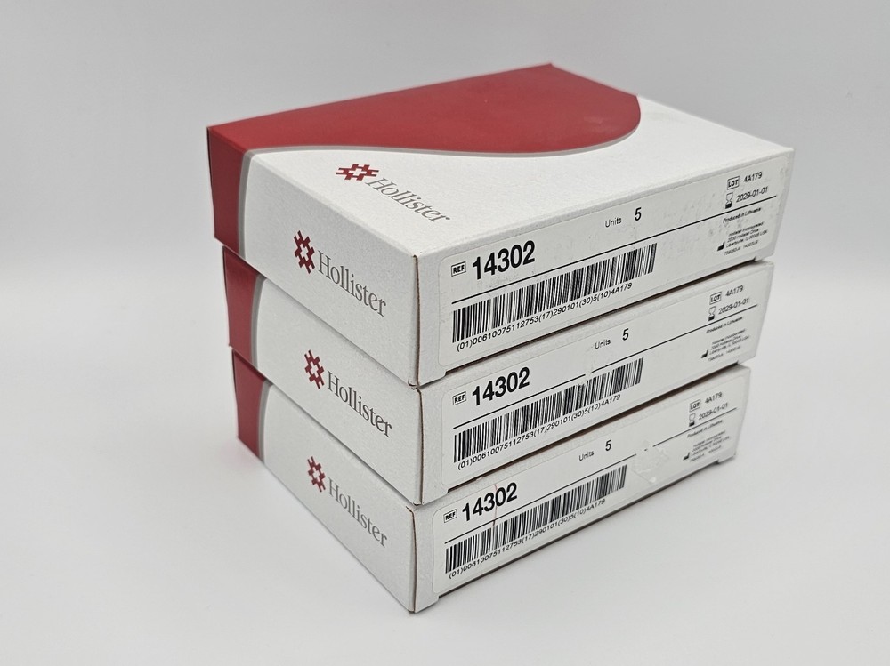 Hollister 14302 2-Piece Ostomy Skin Barrier. 3 boxes, 5 units/box. Exp 01/01/29