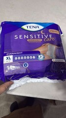TENA Sensitive Care Overnight Underwear XL 14 Count (Waist size 39in-52in)