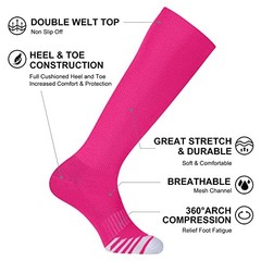 2/3 Pack Baseball Soccer Softball Socks for Kids Youth Large Hot Pink (2 Pack)
