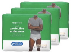 60 Count $24 Men’s Incontinence Underwear Small Medium Amazon Basics Local P.U.