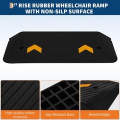 Rubber Threshold Ramp 4″ Rise Wheelchair Ramp Doorway 33000LBS for Car Scooter
