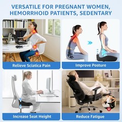 Sytopia Extra Large Office Chair Cushion, 19″ x 17″ Ergonomic Memory Foam Sea…