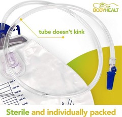 Vinyl Urinary Drainage Bag – 20 Count, Anti-Reflux Design for Maximum Safety