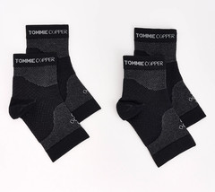 Tommie Copper 2 Pack Heel and Arch Compression Sleeves – Black Large