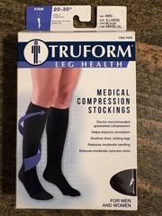 Truform 8865BL-XL Black Compression Stockings Knee Closed Toe 20-30 mmHg. Firm.