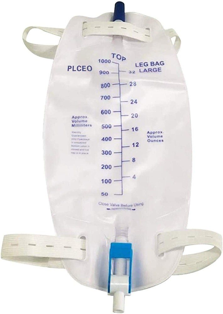 EasyTap Leg Bag Urinary Drainage Bag, 1000ml, AntiReflux Valve, Cloth Straps,…