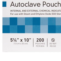 McKesson Sterilization Pouch Transparent Blue White 5.25 x 10″ Self Seal 200 Ct