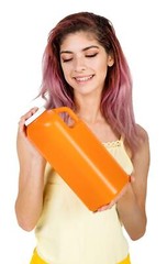 Large Male Urinal with Leak Proof Screw Cap Lid (3000 mL or 101 oz.) Amber Color