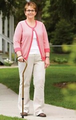 Carex A51800 Offset Walking Cane Soft Cushioned Handle Adjustable Gray New
