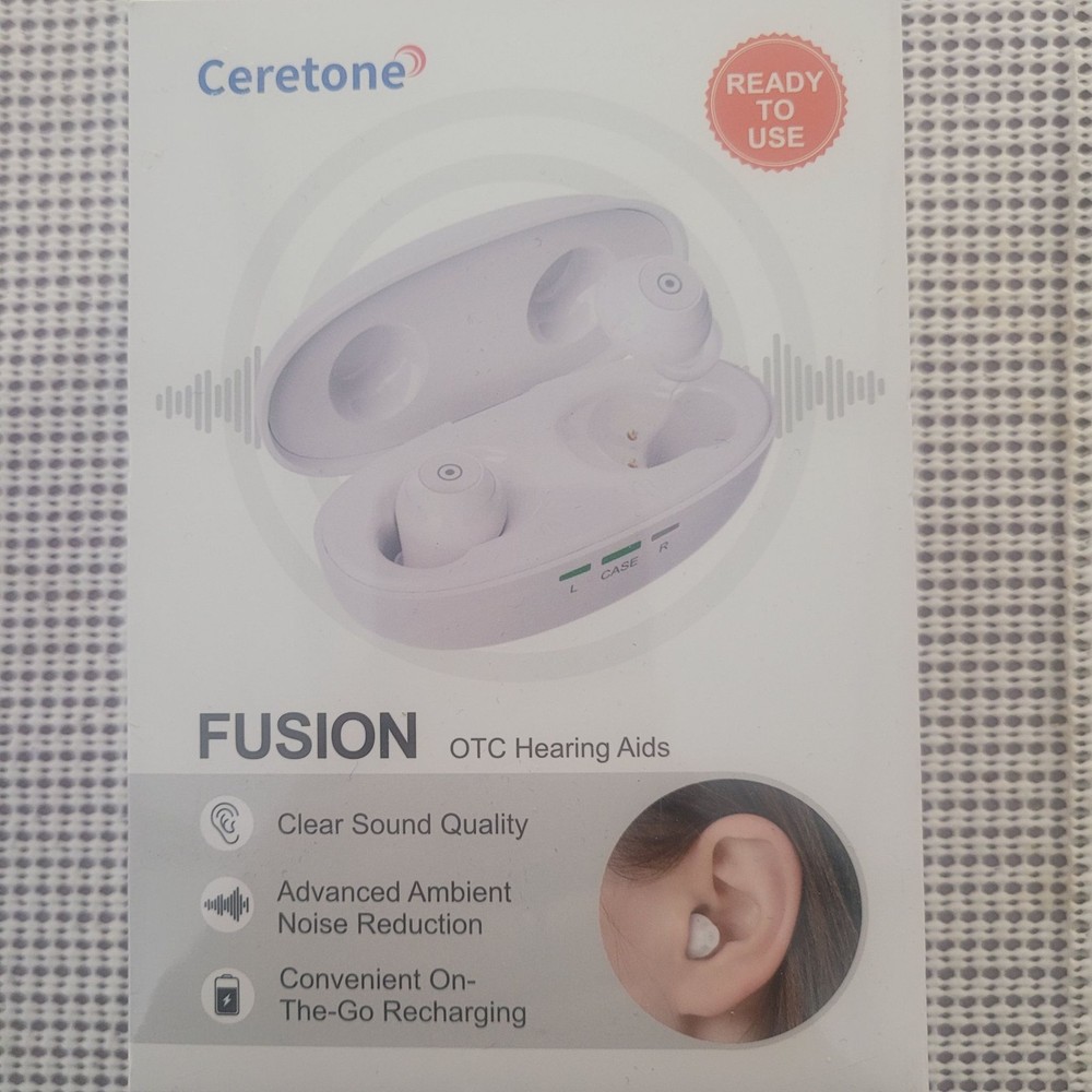Ceretone Fusion OTC Hearing Aids Clear Sound Advanced Noise Reduction Recharging