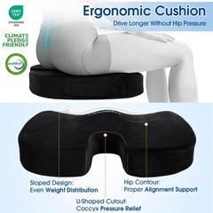 Lumbar Support Pillow & Seat Cushion Set for Office Chair, Desk Chair, Wheelc…