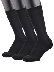 Men’s Premium Soft Combed Cotton Trouser Dress Socks Seamless Toe 10-13 Black