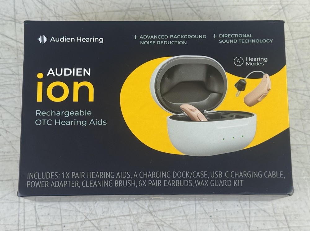 Audien ION Behind the Ear Rechargeable OTC Hearing Aids OPENED