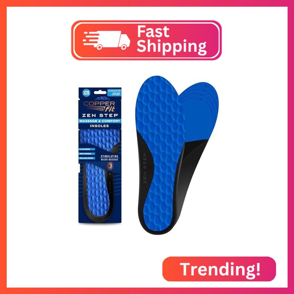 Copper Fit Women’s Zen Step Comfort Insole, 1 Pair of Size 6-10, Pack of 1