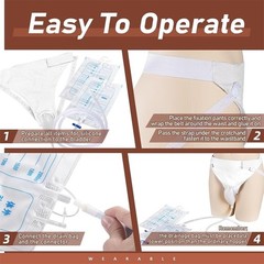 Reusable Silicone External Urine Catheter Collector Bag Wearable Urinal Bag Aids