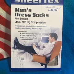 Men’s Compression Dress Socks Small Black, Firm Support 20-30mm New