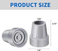 Heavy Duty 7/8 Inch Crutch Tips 4 Pack Rubber Cane Replacement