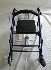 Bariatric Aluminum Rollator Purple Padded Seat Basket and Footrest