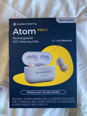 NEW Audien ATOM PRO 2 Wireless Rechargeable OTC Hearing AIDS- Audien Hearing