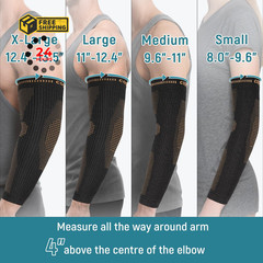 Vlela Copper Elbow Compression Sleeve – Tennis & Golfers Medium, Black