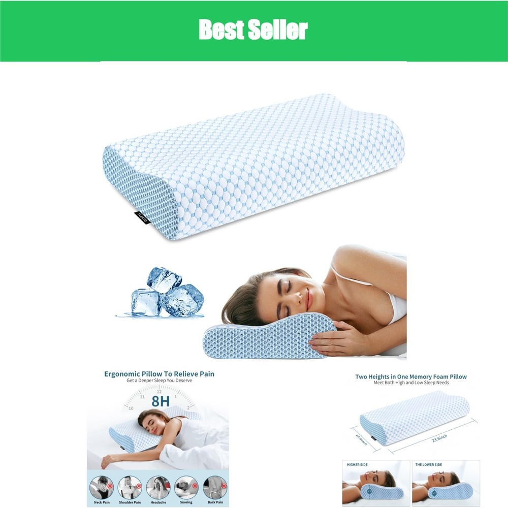 Ylekto Cervical Pillow for Neck Pain Relief – Ergonomic Memory Foam