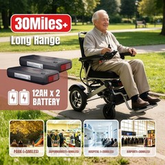 Electric Wheelchairs for Adults & Seniors Foldable 30 Miles Long Range